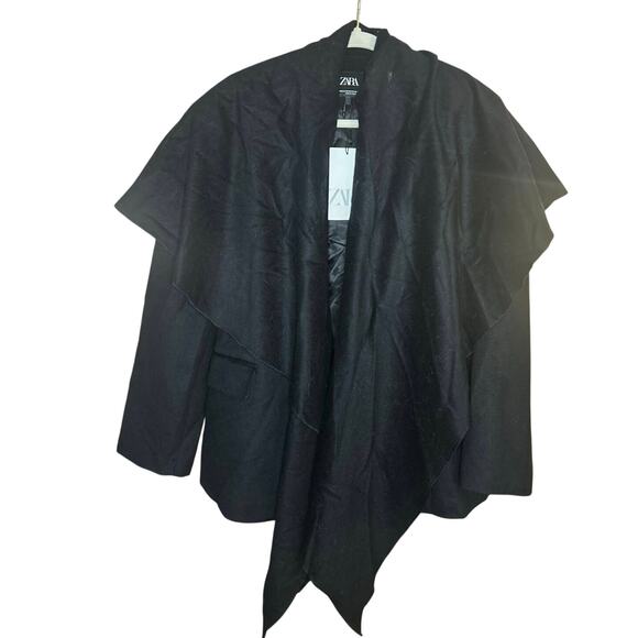 Nwt-Zara- OVERSIZE BLAZER WITH WOOL SCARF-XS/S - Picture 5 of 7